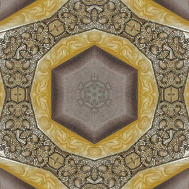 Batik doku ve karışık nakış tasarımı konsepti. Antika sanat tekstili, halı, perdeler, yastık kılıfı ve kumaş baskı. İç dekorasyon fikri. Moda ögeleri yapmak için geleneksel kalıp