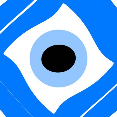 Kötü insan ve ruh tarafından tanınmadan tüm kötü enerjileri yok etmek için değiştirilmiş Yunan nazar sembolü. Kem gözler ve insan ve ruhani şeylerin negatif enerjisi için koruma büyüsü rozeti.