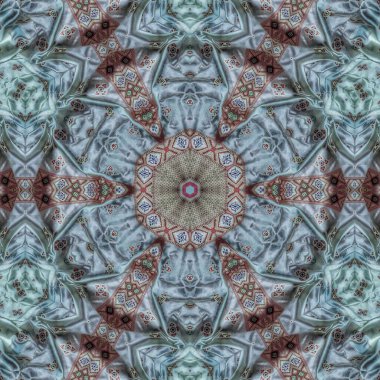 Arka plan için mistik desen tasarımı. Web sitesi için 3D illüstrasyon sanatı, kullanıcı arayüzü teması, kapak fotoğrafı, iç dekorasyon fikri, duvar resmi, nakış ve batik kavramı için duvar kağıdı