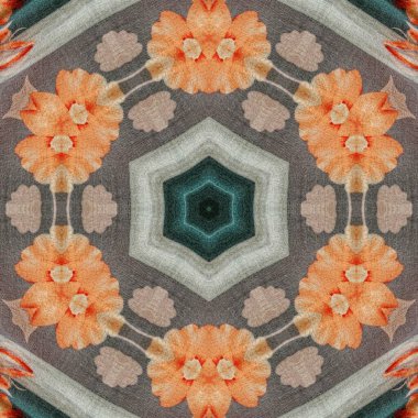 Pakistan ve Hint kültüründen phulkari kalamkari motifli geleneksel tasarım. Halı dupatta batik nakışı için geometrik etnik desen. Panjabi Dijital baskısı boho aztec doku sanatı olarak