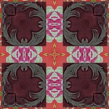 Traditional mixed Embroidery design concept. Antique art textile, carpet, rug, curtains, pillowcase, and fabric printing. Interior decoration idea. Traditional pattern for fashion items making clipart