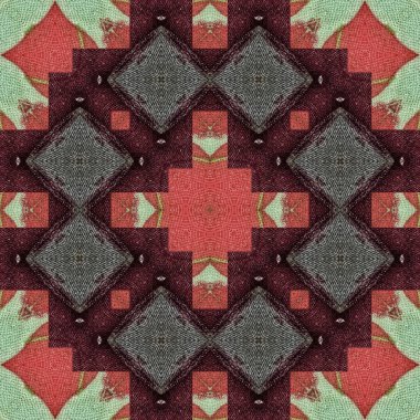 Geleneksel karışık nakış tasarımı konsepti. Antika sanat tekstili, halı, perdeler, yastık kılıfı ve kumaş baskı. İç dekorasyon fikri. Moda ögeleri yapmak için geleneksel kalıp