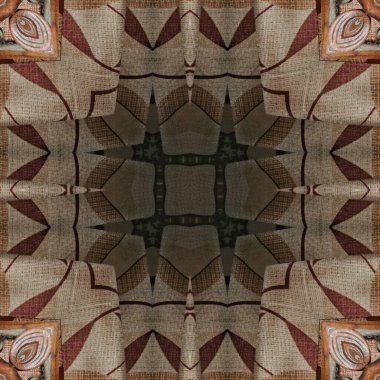 Pakistan ve Hint kültüründen phulkari kalamkari motifli geleneksel tasarım. Halı dupatta batik nakışı için geometrik etnik desen. Panjabi Dijital baskısı boho aztec doku sanatı olarak