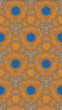 Benzersiz Kaleydoskop Desen Animasyonu. Canlı renkler ve karmaşık efektlerle dolu dinamik, renklerin ve desenlerin ahenkli dansını hissetmek için büyüleyici bir hareketli arka plan ortaya çıkarıyor.