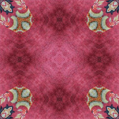 Arka plan için tekstil deseni tasarımı. Geleneksel nakış ve batik kavramı. Kumaş, kiremit, yatak örtüsü, elbise, halı, duvar kaplaması, ambalaj kağıdı baskısı için dijital baskı çalışması