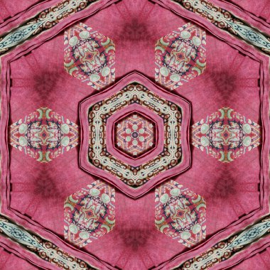 Arka plan için tekstil deseni tasarımı. Geleneksel nakış ve batik kavramı. Kumaş, kiremit, yatak örtüsü, elbise, halı, duvar kaplaması, ambalaj kağıdı baskısı için dijital baskı çalışması