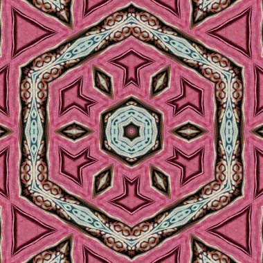 Arka plan için tekstil deseni tasarımı. Geleneksel nakış ve batik kavramı. Kumaş, kiremit, yatak örtüsü, elbise, halı, duvar kaplaması, ambalaj kağıdı baskısı için dijital baskı çalışması