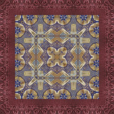 Stunning decorative print design for any types of fashion background. Modern embroidery and batik concept. Digital print work for fabric, dress, carpet, rug, wall covering, wrapping paper printing clipart