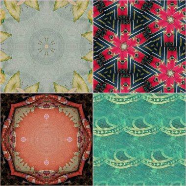 Geleneksel süs eşyası, halı, elbise, Noel iç dekorasyonu için süsleme deseni. Türk halısı, İran halısı, duvar örtüsü, ipek kumaş baskısı için karışık motifler