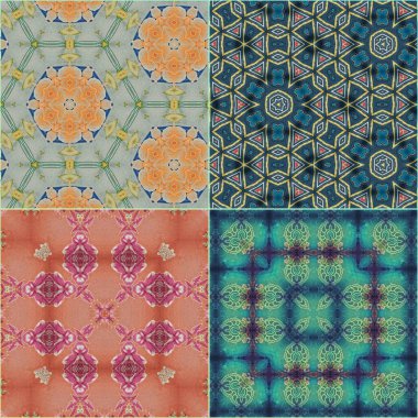 Geleneksel süs eşyası, halı, elbise, Noel iç dekorasyonu için süsleme deseni. Türk halısı, İran halısı, duvar örtüsü, ipek kumaş baskısı için karışık motifler