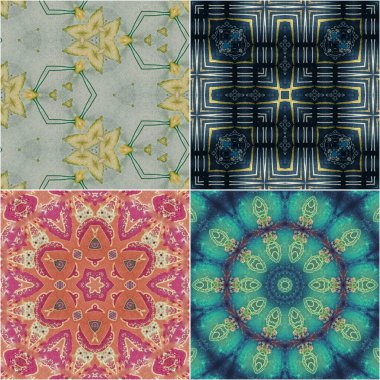 Geleneksel süs eşyası, halı, elbise, Noel iç dekorasyonu için süsleme deseni. Türk halısı, İran halısı, duvar örtüsü, ipek kumaş baskısı için karışık motifler