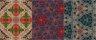 Combo set of Embroidery designs. Artwork made for stitch work or printing on cloth, dress, carpet, shawls, pillowcase, curtains, wall covering, floor mat etc clipart