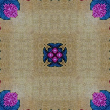 Embroidery and batik design concept. Antique art for clothing print, sublimation block etc. New trendy wallpaper, cover photo, interior decoration idea. Abstract pattern for the carpet background