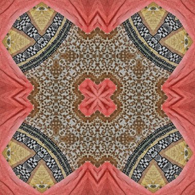 Pakistan ve Hint kültüründen phulkari kalamkari motifli geleneksel tasarım. Halı dupatta batik nakışı için geometrik etnik desen. Panjabi Dijital baskısı boho aztec doku sanatı olarak