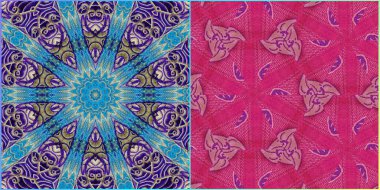 Pakistan ve Hint kültüründen phulkari kalamkari motifli geleneksel tasarım. Halı dupatta batik nakışı için geometrik etnik desen. Panjabi Dijital baskısı boho aztec doku sanatı olarak