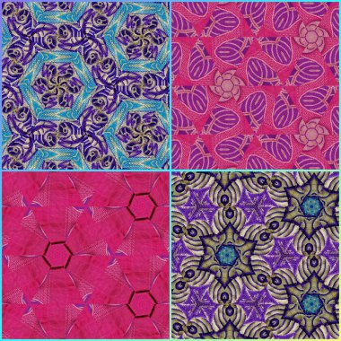 Pakistan ve Hint kültüründen phulkari kalamkari motifli geleneksel tasarım. Halı dupatta batik nakışı için geometrik etnik desen. Panjabi Dijital baskısı boho aztec doku sanatı olarak