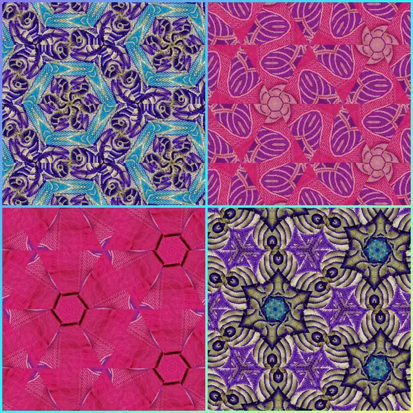 Pakistan ve Hint kültüründen phulkari kalamkari motifli geleneksel tasarım. Halı dupatta batik nakışı için geometrik etnik desen. Panjabi Dijital baskısı boho aztec doku sanatı olarak