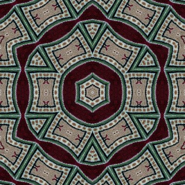 Pakistan ve Hint kültüründen phulkari kalamkari motifli geleneksel tasarım. Halı dupatta batik nakışı için geometrik etnik desen. Panjabi Dijital baskısı boho aztec doku sanatı olarak