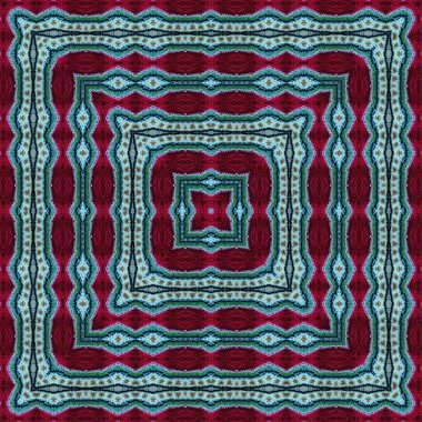 Pakistan ve Hint kültüründen phulkari kalamkari motifli geleneksel tasarım. Halı dupatta batik nakışı için geometrik etnik desen. Panjabi Dijital baskısı boho aztec doku sanatı olarak