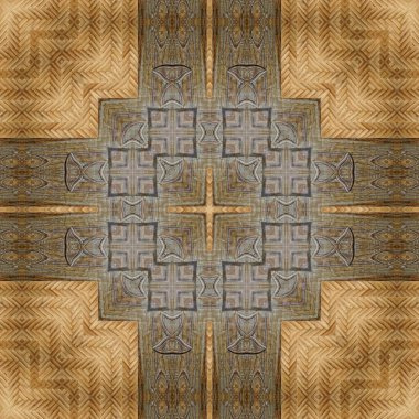 İlham verici izin tasarımı karışık ahşap, geometrik, kabile motifleri ile yapılır. Zemin paspası, tekstil, halı, duvar örtüsü, fayanslar, ambalaj kağıdı baskısı için en iyisi.