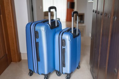 Tatil evinin girişinde birkaç bavul var. Rahatlamak için birkaç gün.
