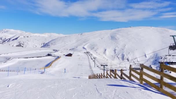Snowy Peaks Grandvalira Ski Resort Pyrenees Andorra — Stockvideo