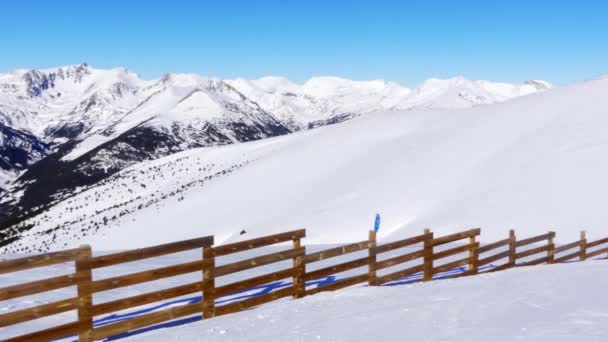 Snowy Peaks Grandvalira Ski Resort Pyrenees Andorra — Vídeo de Stock