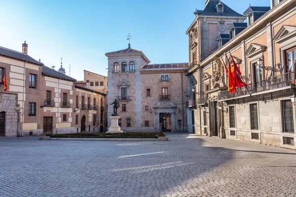 Plaza Villa Madrid Stadsfullmäktiges Säte Dess Historiska Byggnader Spanien — Stockfoto