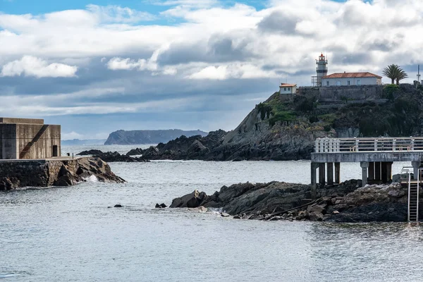 Lighthouse Entrance Port Picturesque Tourist Village Cudillero Asturias — Stock Photo, Image