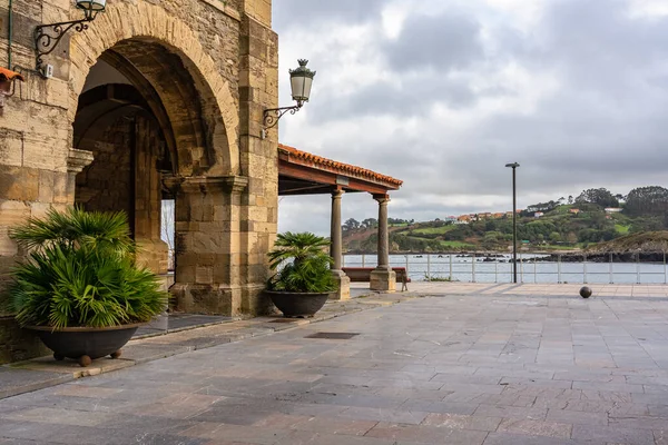 Romanesque Church Made Stone Cantabrian Sea Tourist Town Luanco Asturias — Stock Photo, Image