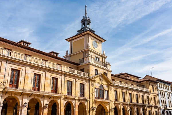 stock image Building of the city council of Oviedo in the historic center of the city of neoclassical style, Asturias