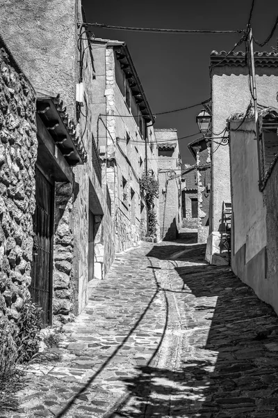 Zaragoza Nın Anento Köyündeki Eski Taş Evlerin Resimleri Dar Sokakları — Stok fotoğraf