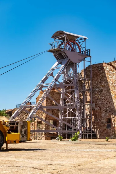 Old mercury extraction tower in the closed mines of Almaden, Ciudad Real
