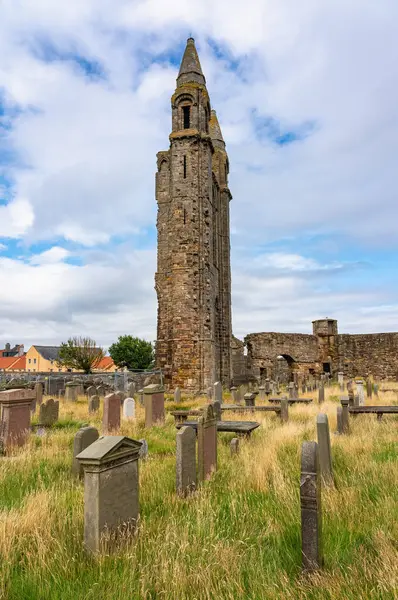 Ruïnes Van Kathedraal Saint Andrews Schotland Met Zijn Begraafplaats Aan — Stockfoto