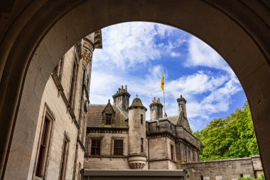 Dunrobin Castle buildings on the east coast of the Highlands, Scotland clipart