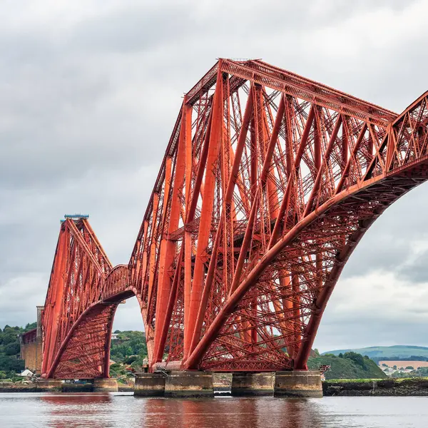 Szczegóły Starego Metalowego Mostu Który Łączy Się Pociągiem Edynburgiem Szkocja — Zdjęcie stockowe