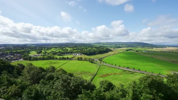 Panoramic View Landscape Can Seen Top Hill City Stirling Scotland — Stock Video
