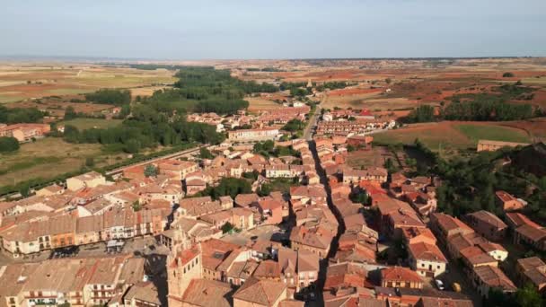 Ciudad Medieval Ayllon Pintoresco Pueblo Situado Centro España Segovia — Vídeos de Stock