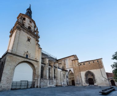 Santa Maria 'nın eski Katedrali Bask Bölgesi Vitoria şehrinde kalıcı restorasyon altında