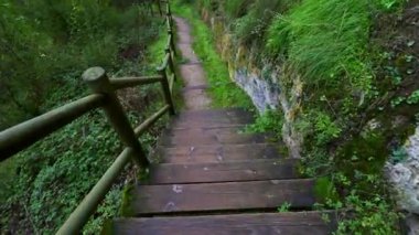 Duraton Nehri, Segovia 'daki ahşap çitli büyük bir kayanın yanında uzanan patika.