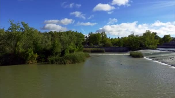 Aranjuez Kraliyet Bahçeleri Madrid Spanya Dan Geçen Tagus Nehri Nin — Stok video