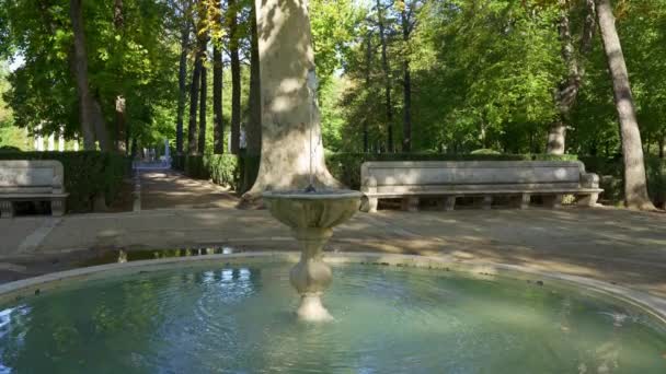 Dekorativní Fontány Nádherných Královských Zahradách Aranjuez Madrid — Stock video