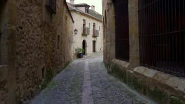 Ortaçağ 'ın Segovia şehrinde taş, Pedraza, İspanya' dan inşa edilmiş bir sokak.