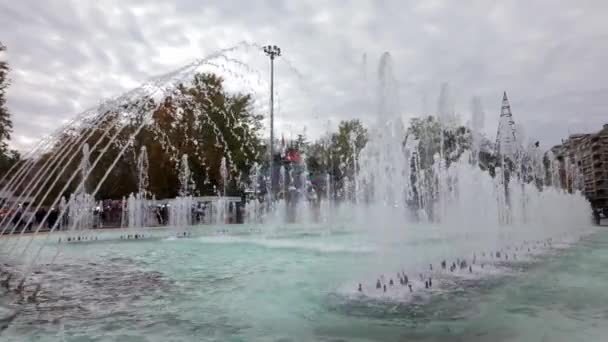 Gran Fuente Entrada Del Gran Parque Campo Grande Ciudad Valladolid — Vídeos de Stock