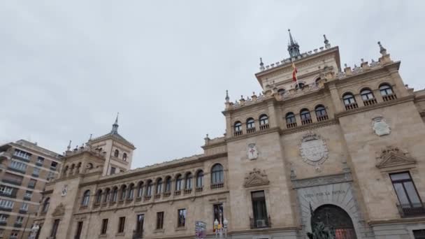 Edifici Storici Scuola Cavalleria Nella Monumentale Città Valladolid Spagna — Video Stock