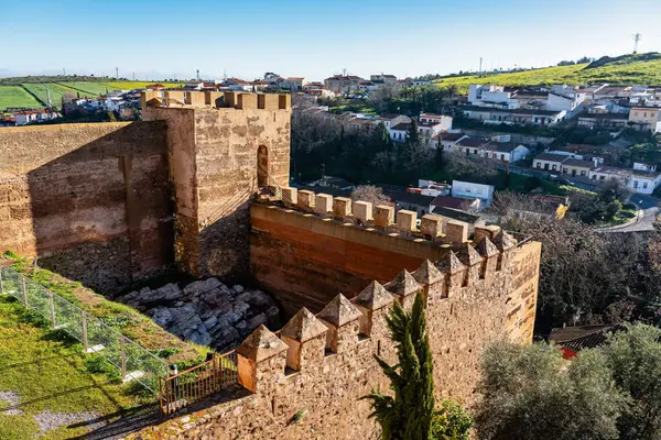 View Wall Mountains Surrounding Monumental City Caceres Extremadura — Stock Photo, Image