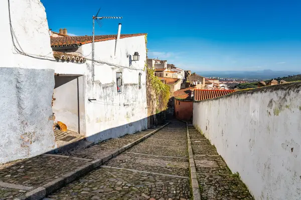 Picturesque Streets Whitewashed Houses Jewish Quarter Caceres Extremadura — Stock Photo, Image