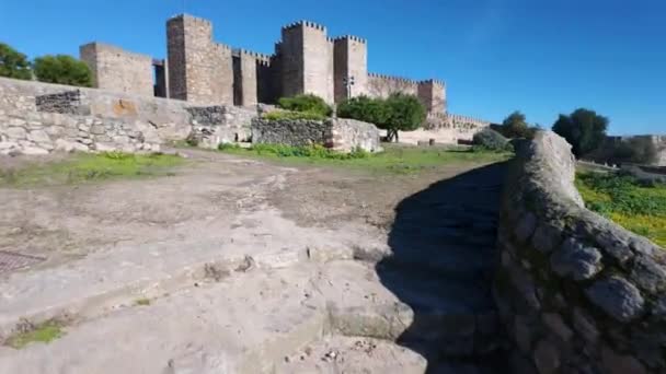 Castillo Medieval Monumental Ciudad Trujillo Comunidad Extremadura — Vídeo de stock