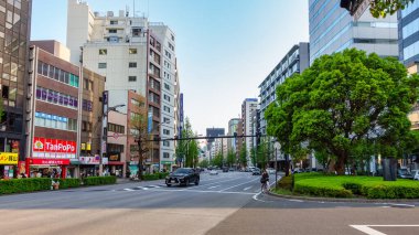 Tokyo, Japan, April 14, 2024: Tokyo streets with little traffic on a quiet Sunday clipart