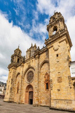 Main facade of the cathedral of Mondenedo, a must for pilgrims who make the Camino de Santiago, Galicia clipart